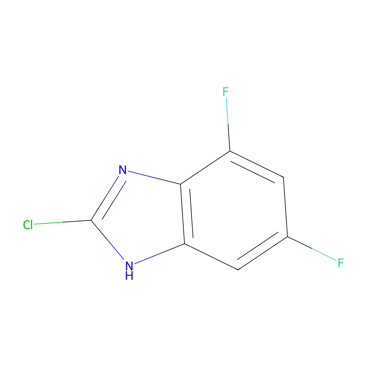 2-chloro-4,6-difluoro-1H-1,3-benzodiazole molecular structure, CAS 1388031-17-1