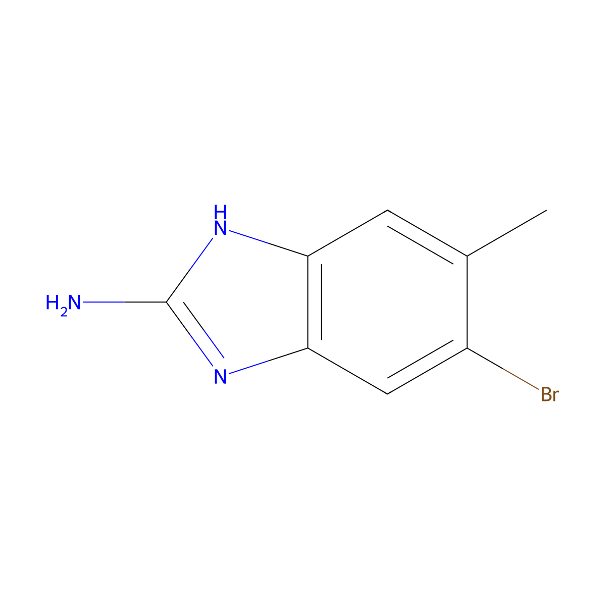5-bromo-6-methyl-1H-1,3-benzodiazol-2-amine molecular structure, CAS 1388031-31-9