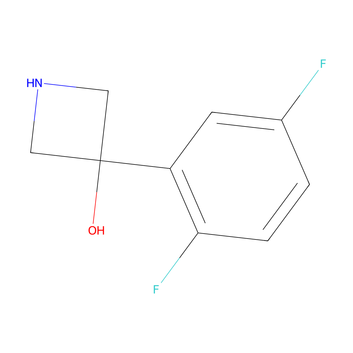 3-(2,5-Difluorophenyl)azetidin-3-ol molecular structure, CAS 1388031-50-2