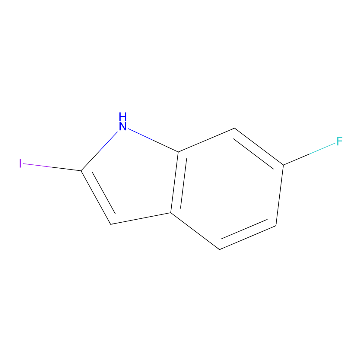 6-fluoro-2-iodo-1H-indole molecular structure, CAS 1388031-58-0