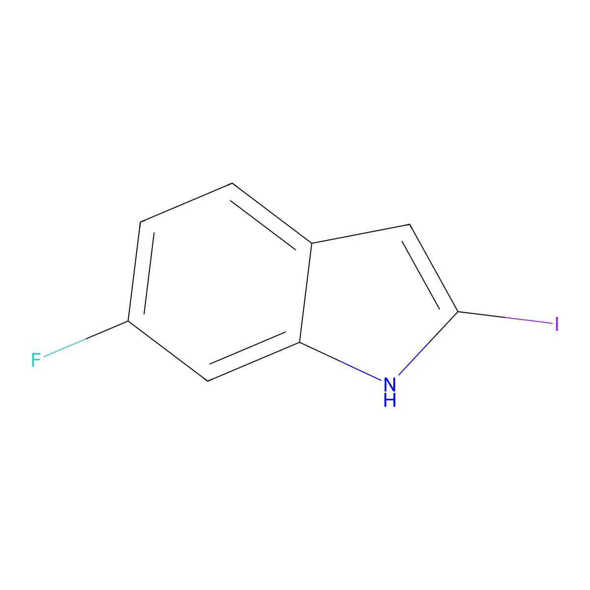 6-fluoro-2-iodo-1H-indole molecular structure, CAS 1388031-58-0