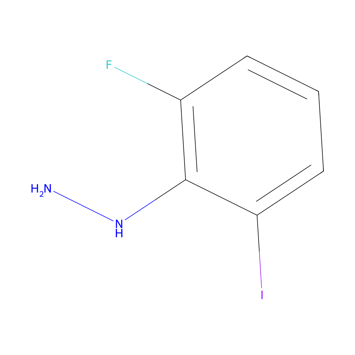 2-Fluoro-6-iodophenylhydrazine molecular structure, CAS 1388031-71-7