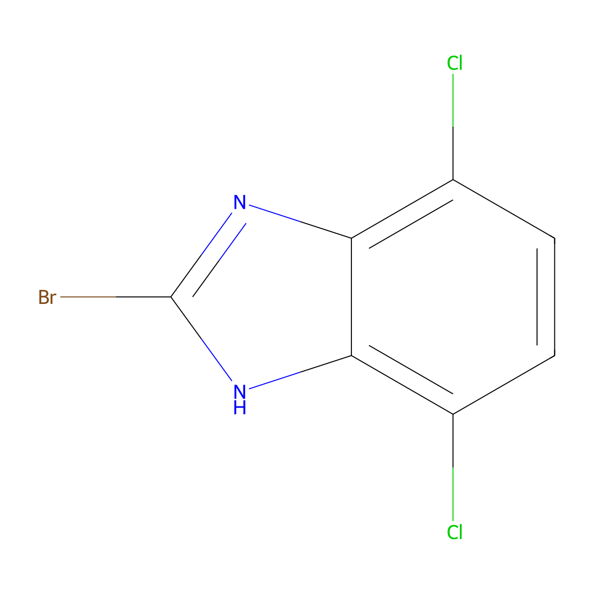 2-Bromo-4,7-dichloro-1H-benzimidazole molecular structure, CAS 1388031-84-2