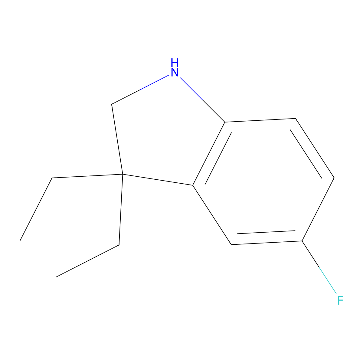 3,3-diethyl-5-fluoro-2,3-dihydro-1H-indole molecular structure, CAS 1388031-88-6