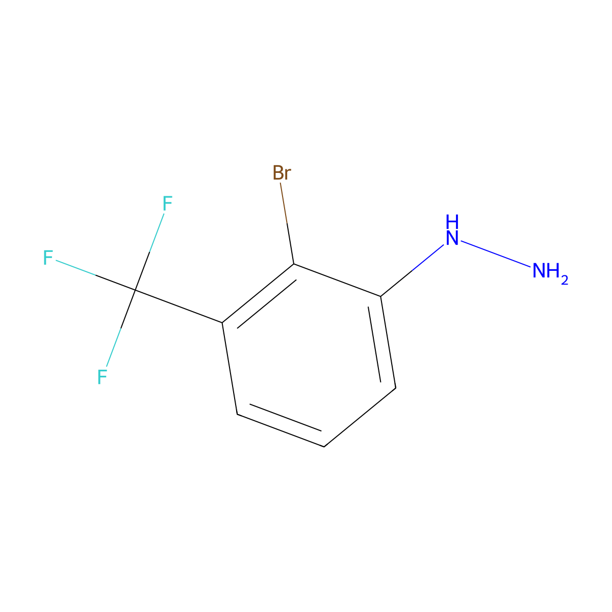 1-(2-Bromo-3-(trifluoromethyl)phenyl)hydrazine molecular structure, CAS 1388031-95-5