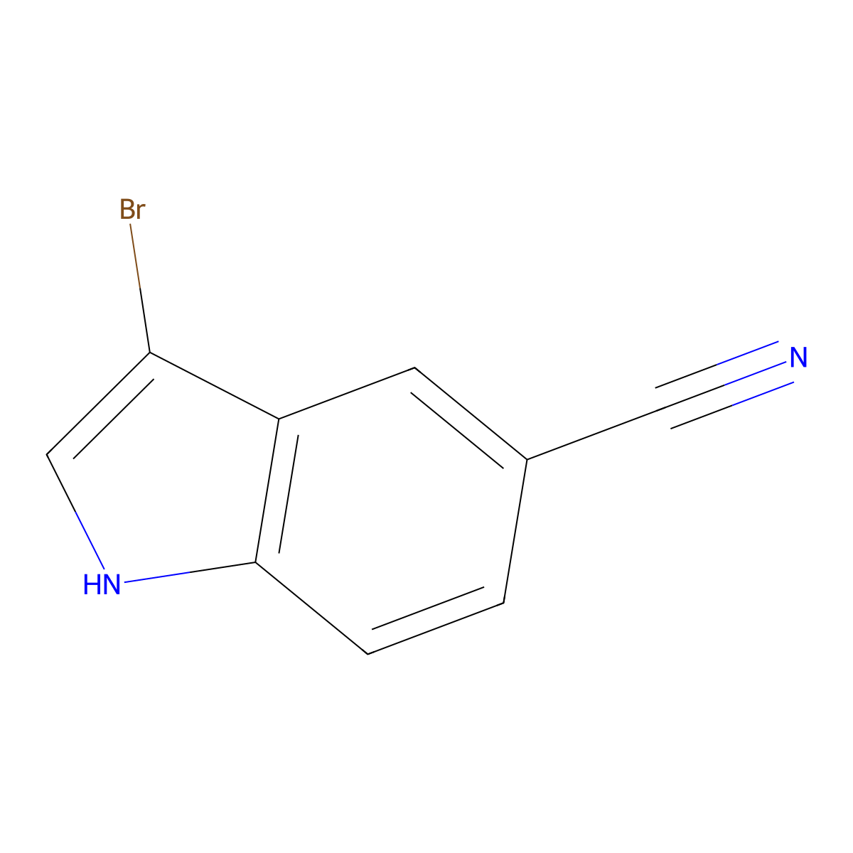 3-bromo-1H-indole-5-carbonitrile molecular structure, CAS 1388031-98-8