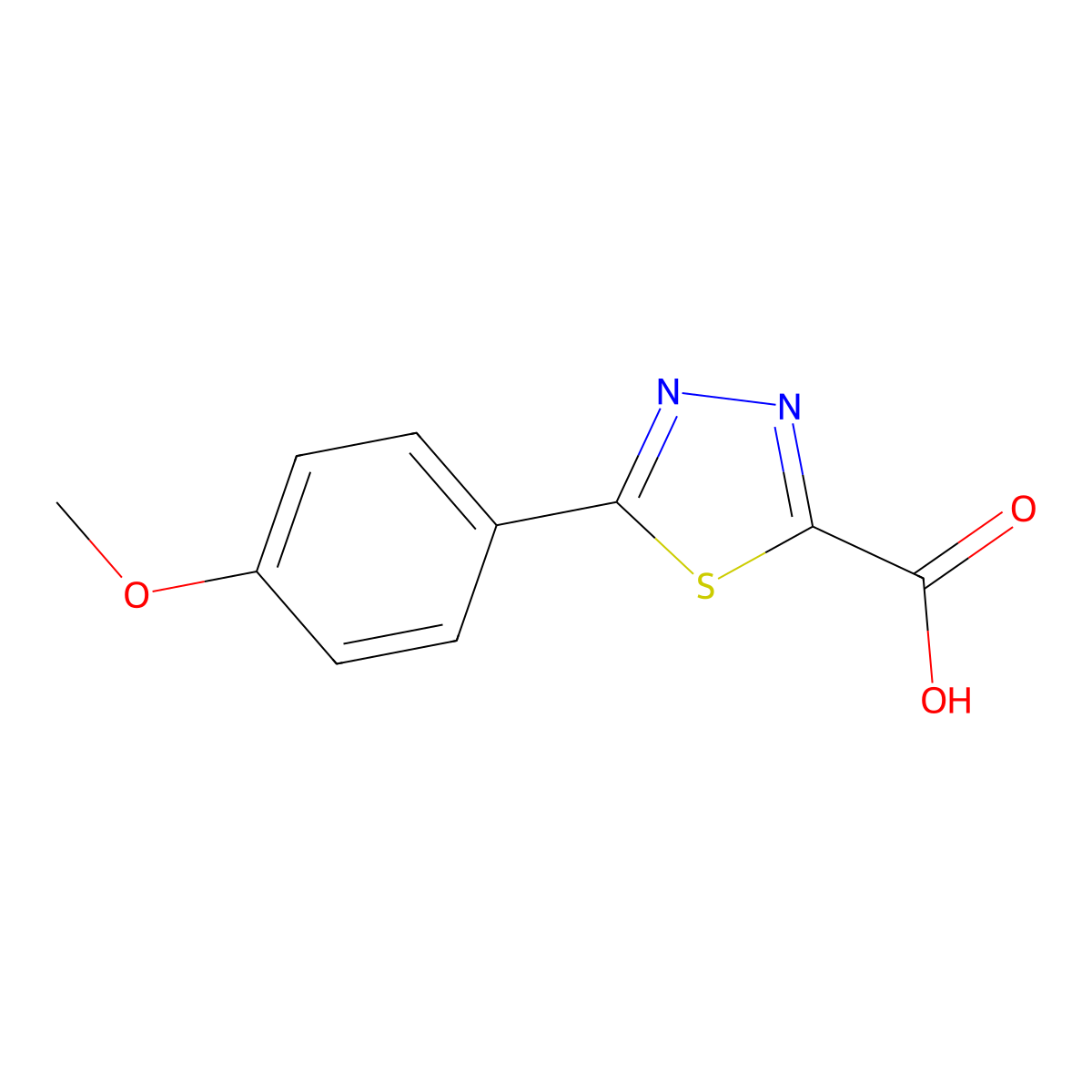 5-(4-Methoxyphenyl)-1,3,4-thiadiazole-2-carboxylic acid molecular structure, CAS 1388032-24-3