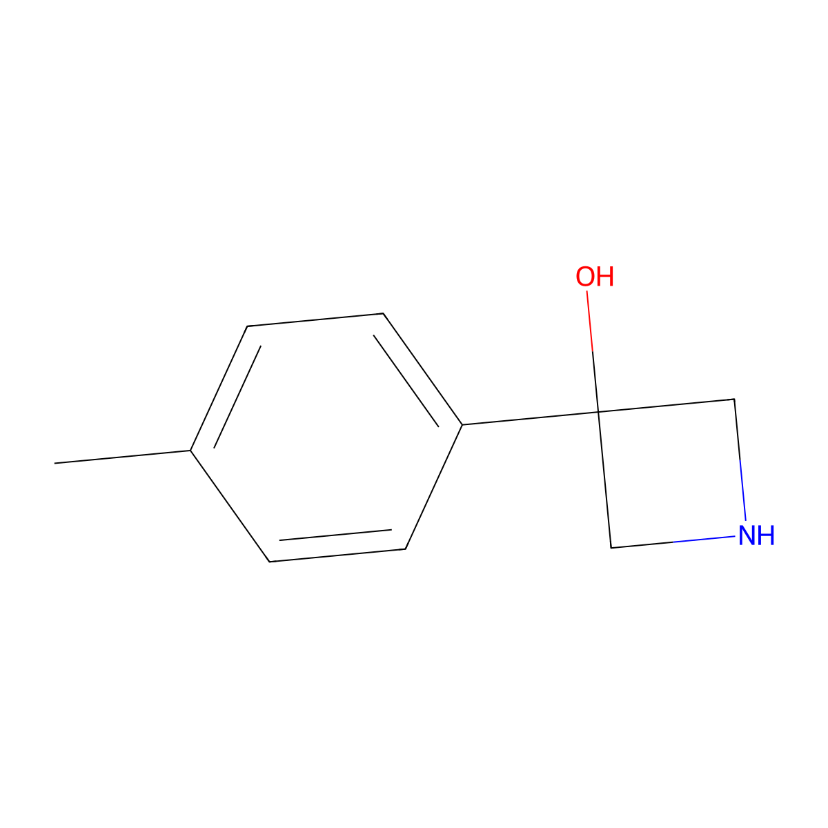 3-(4-Methylphenyl)azetidin-3-ol molecular structure, CAS 1388032-44-7
