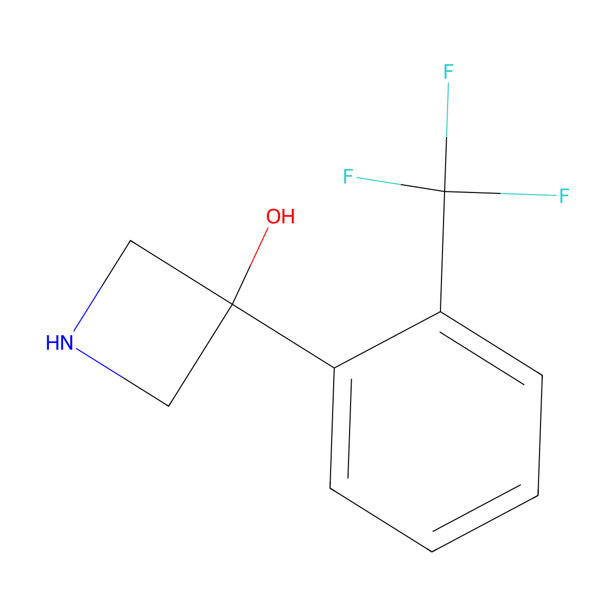 3-[2-(Trifluoromethyl)phenyl]azetidin-3-ol molecular structure, CAS 1388032-48-1