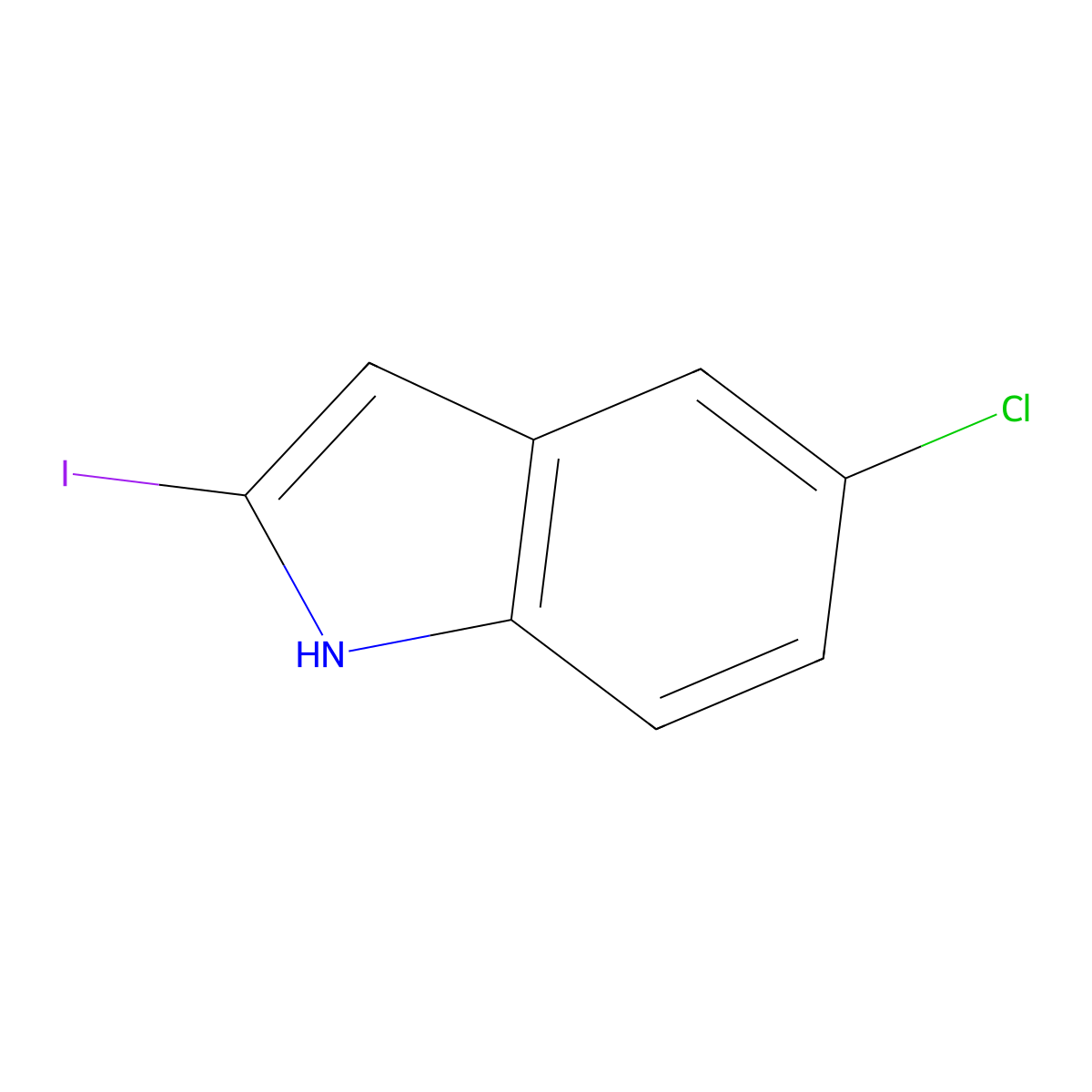 5-Chloro-2-iodo-1H-indole molecular structure, CAS 1388032-50-5