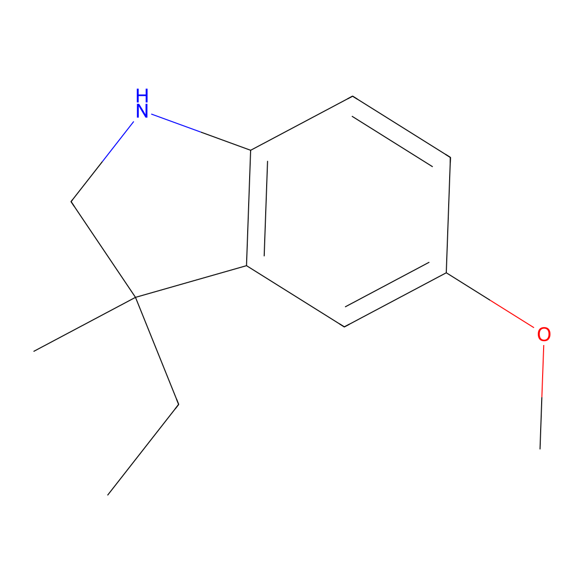 3-Ethyl-5-methoxy-3-methyl-2,3-dihydro-1H-indole molecular structure, CAS 1388032-86-7