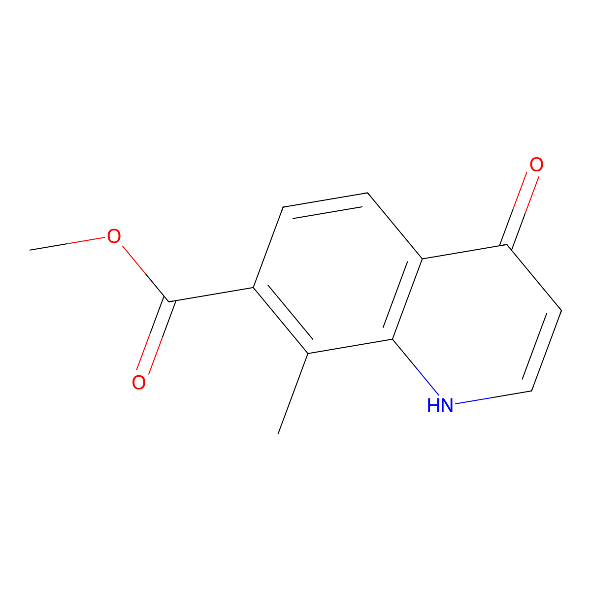 Methyl 8-methyl-4-oxo-1,4-dihydroquinoline-7-carboxylate molecular structure, CAS 1388033-03-1