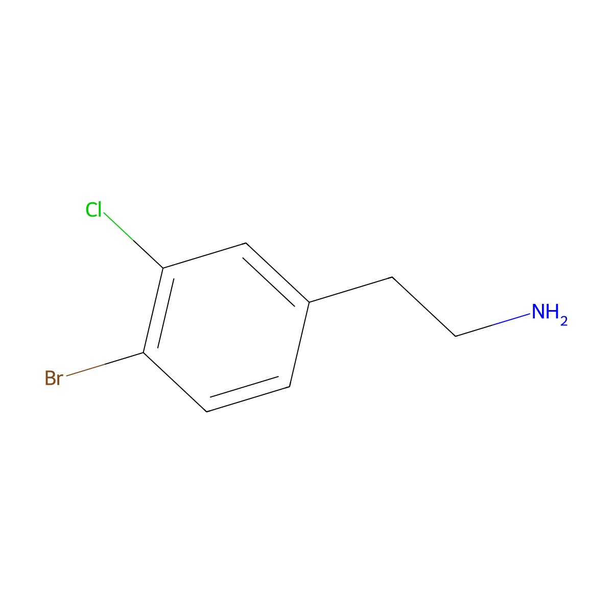 2-(4-Bromo-3-chlorophenyl)ethan-1-amine molecular structure, CAS 1388034-69-2