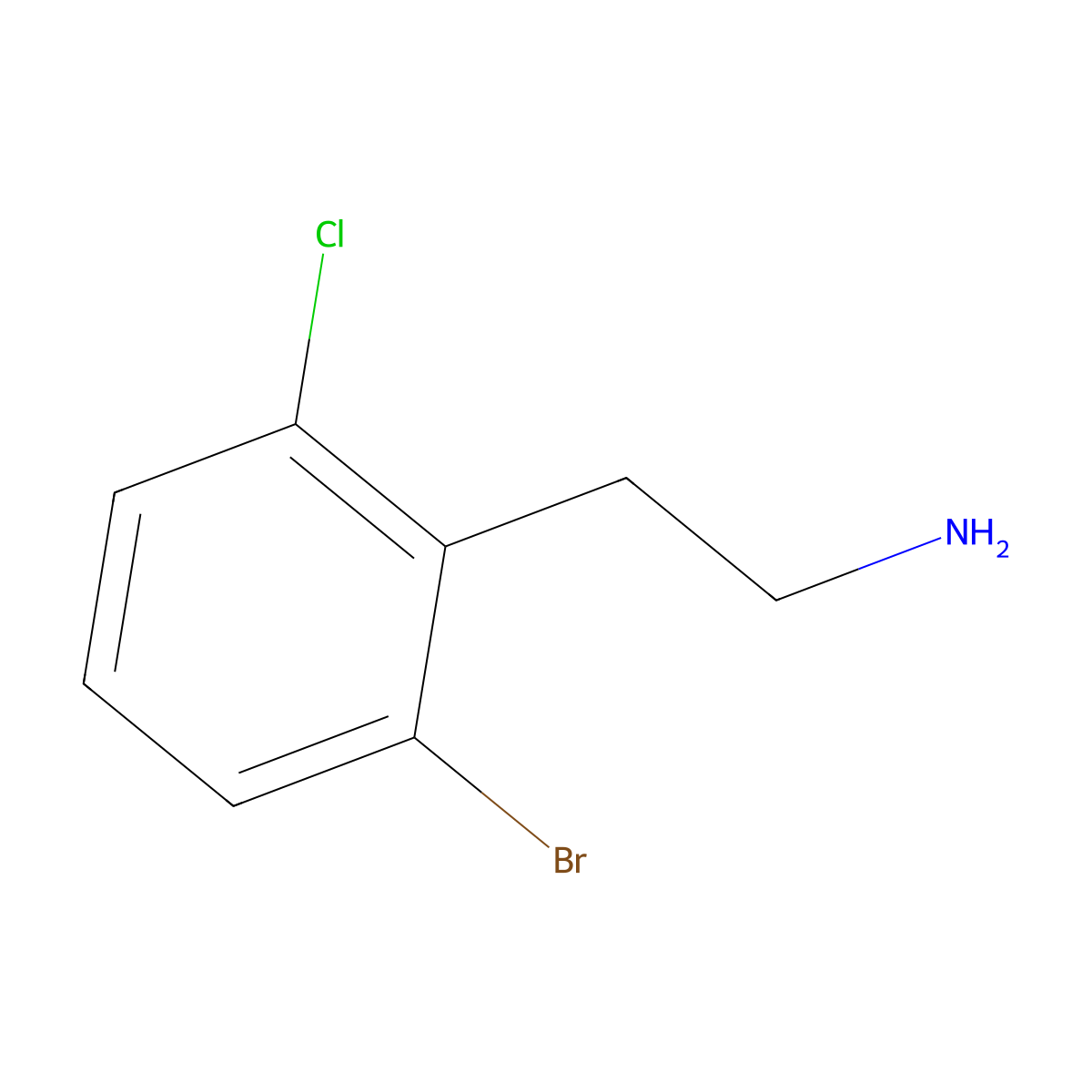 2-(2-Bromo-6-chlorophenyl)ethan-1-amine molecular structure, CAS 1388034-93-2