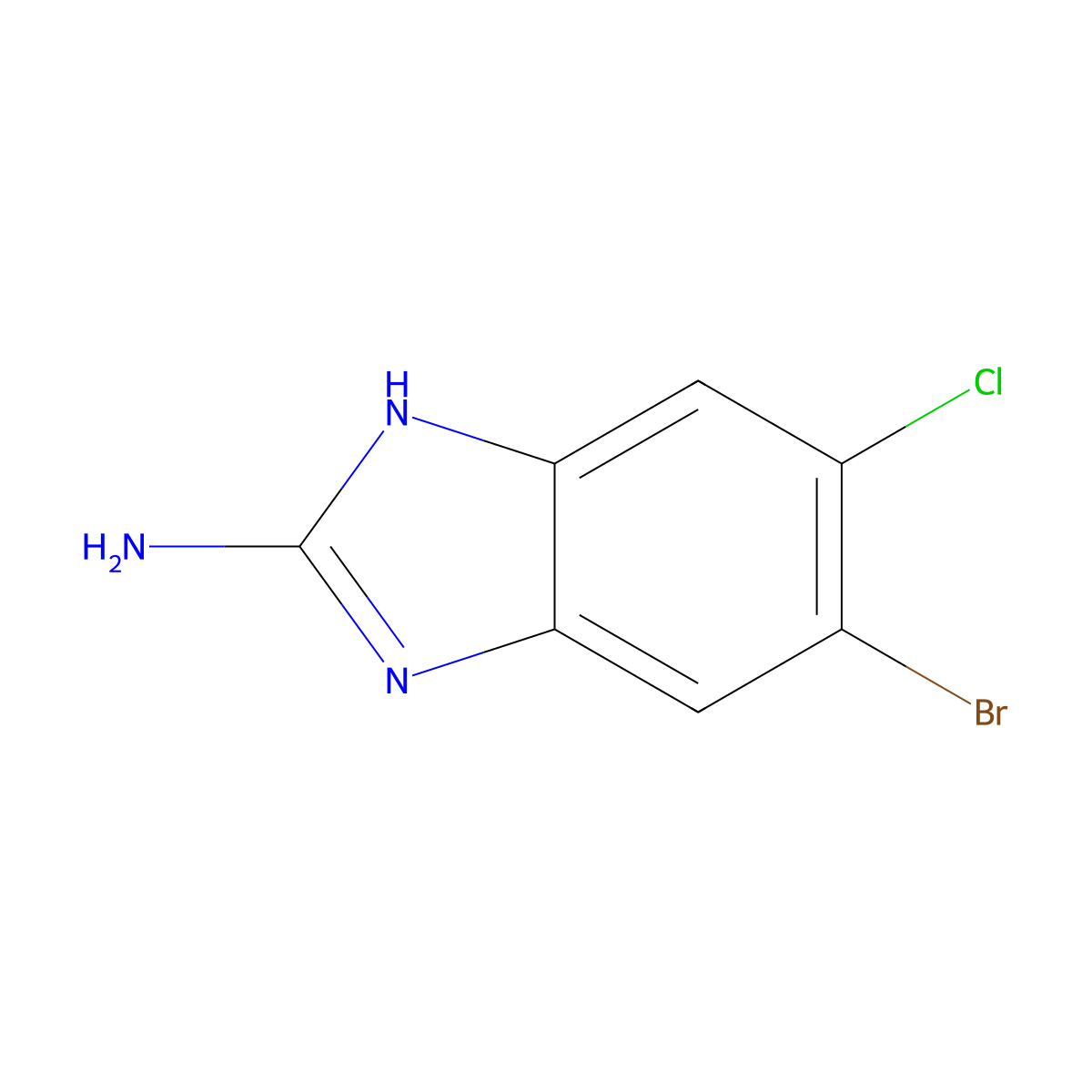 5-bromo-6-chloro-1H-1,3-benzodiazol-2-amine molecular structure, CAS 1388035-49-1