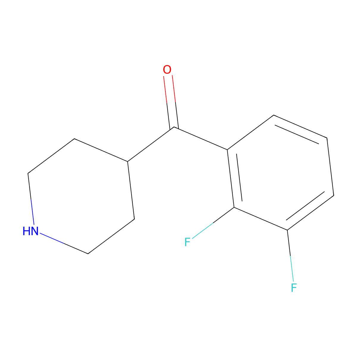 (2,3-Difluorophenyl)(piperidin-4-yl)methanone molecular structure, CAS 1388035-56-0