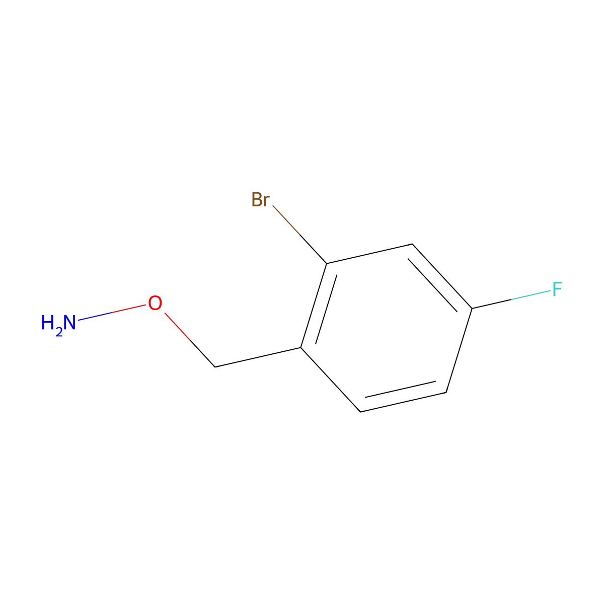 O-[(2-bromo-4-fluorophenyl)methyl]hydroxylamine molecular structure, CAS 1388036-56-3