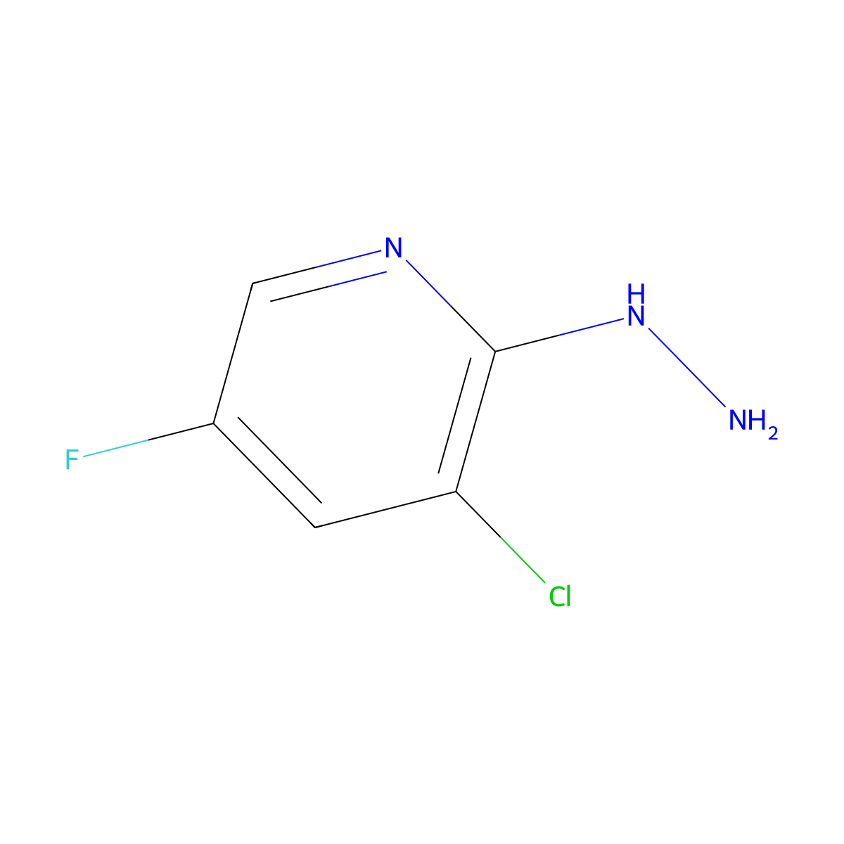 3-Chloro-5-fluoro-2-hydrazinylpyridine molecular structure, CAS 1388037-08-8