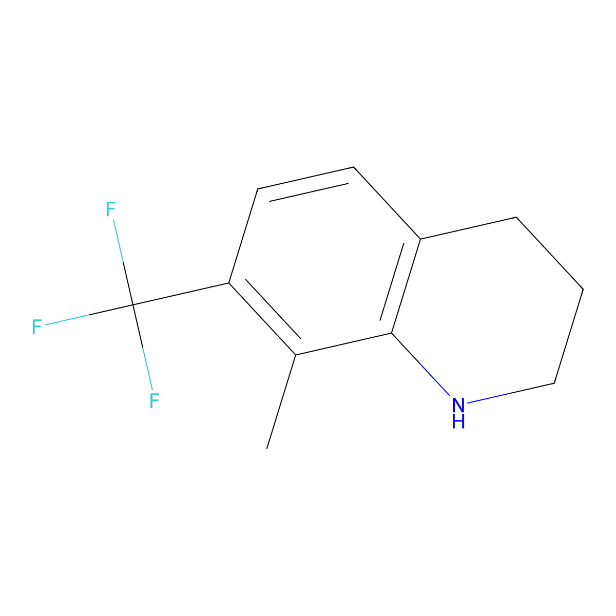 8-Methyl-7-(trifluoromethyl)-1,2,3,4-tetrahydroquinoline molecular structure, CAS 1388037-17-9