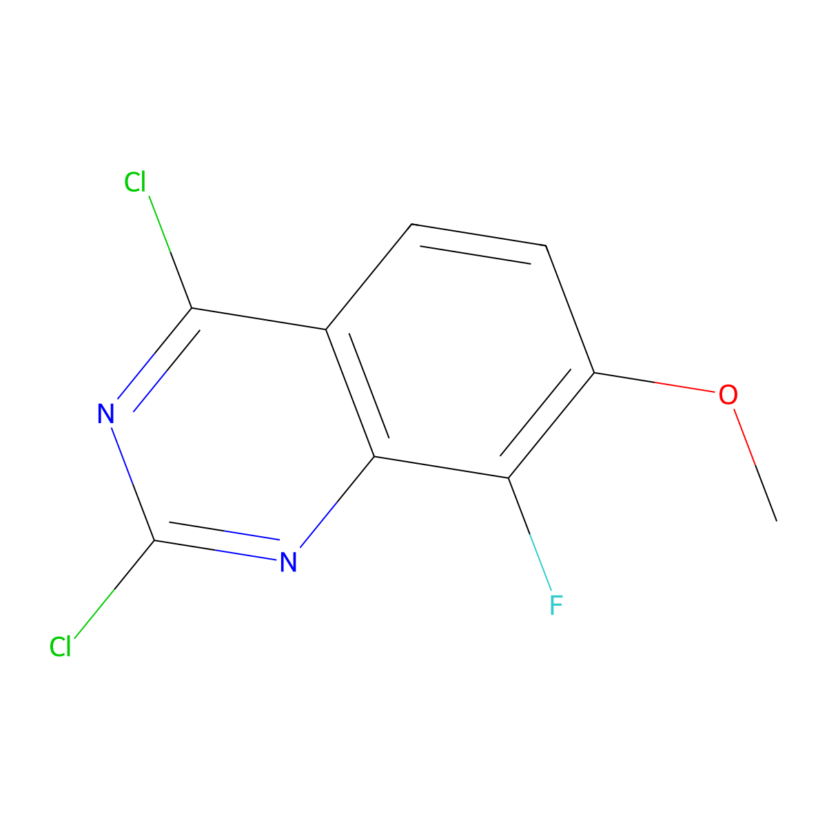 2,4-Dichloro-8-fluoro-7-methoxyquinazoline molecular structure, CAS 1388037-75-9