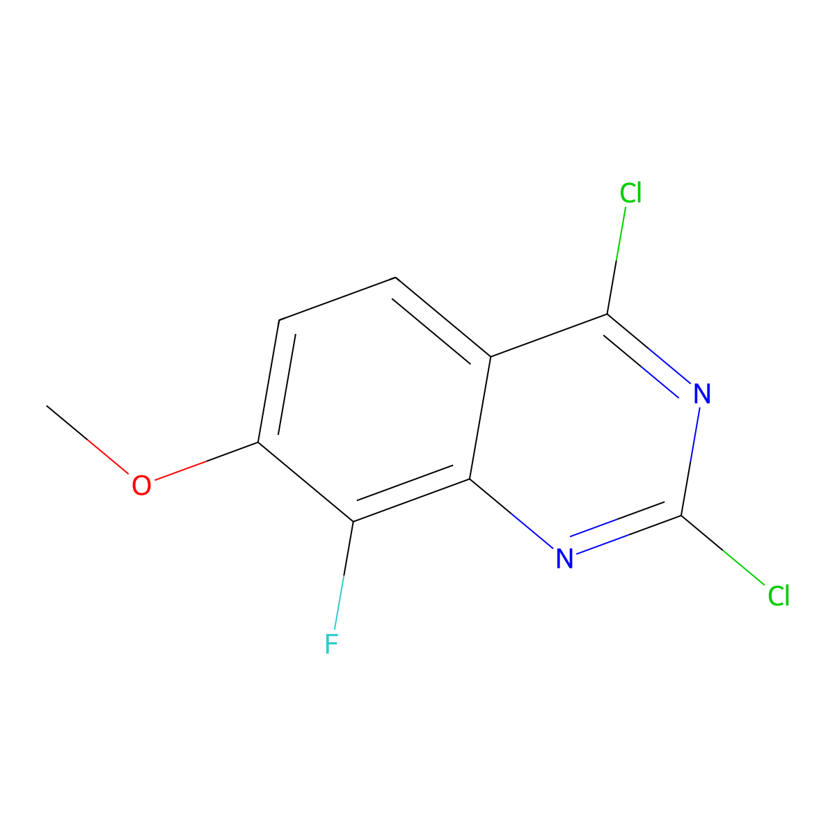 2,4-Dichloro-8-fluoro-7-methoxyquinazoline molecular structure, CAS 1388037-75-9
