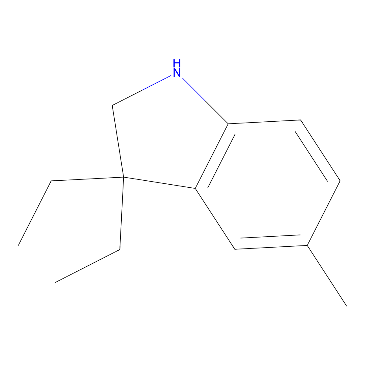 3,3-Diethyl-5-methyl-2,3-dihydro-1H-indole molecular structure, CAS 1388037-86-2