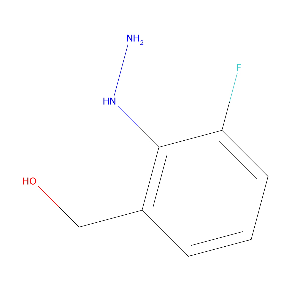 1-(2-Fluoro-6-(hydroxymethyl)phenyl)hydrazine molecular structure, CAS 1388038-05-8