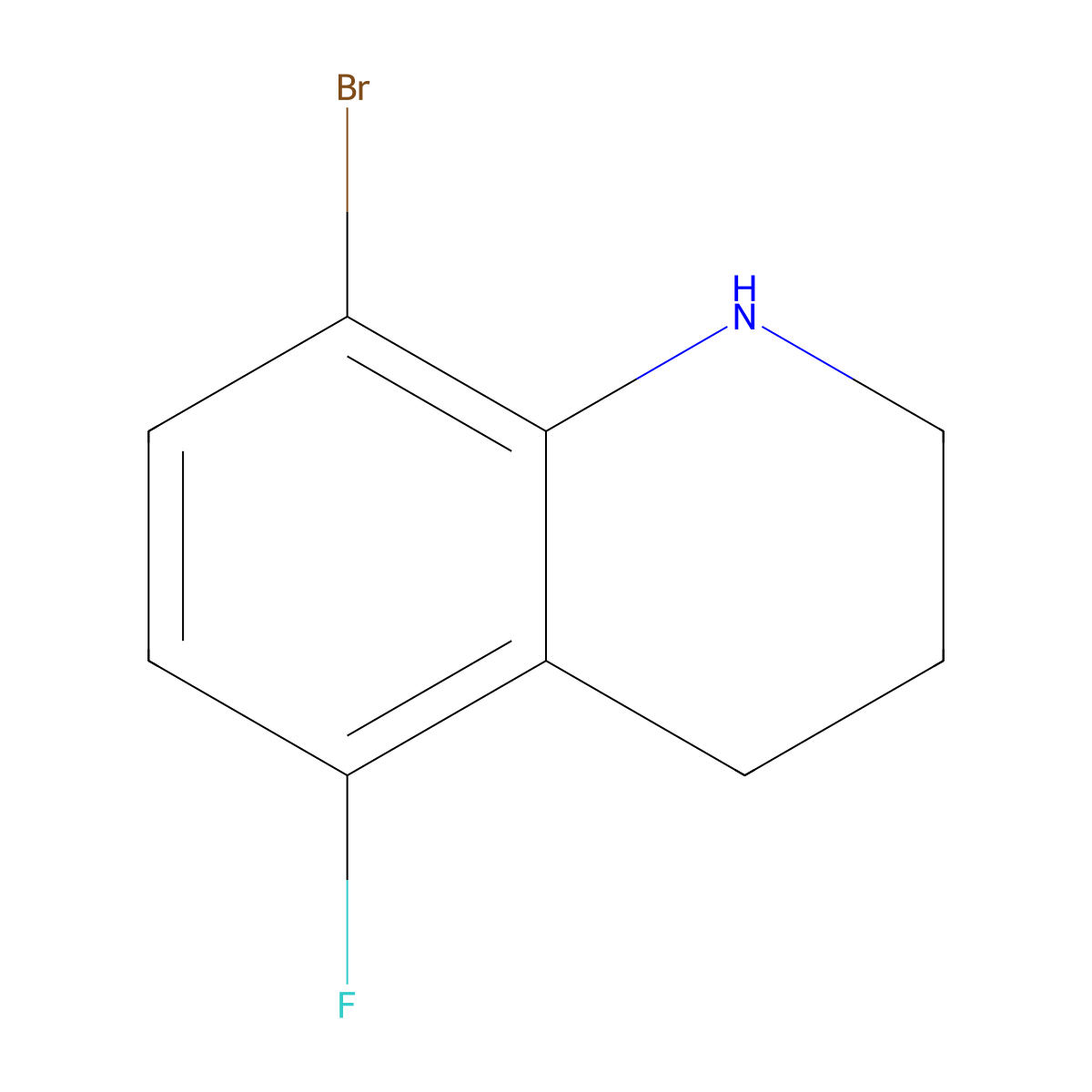 8-Bromo-5-fluoro-1,2,3,4-tetrahydroquinoline molecular structure, CAS 1388038-10-5