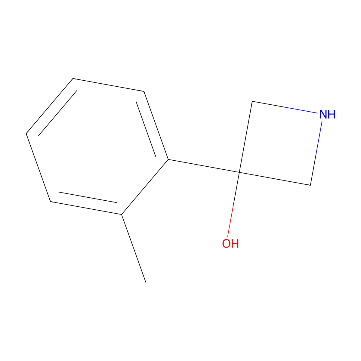 3-(2-Methylphenyl)azetidin-3-ol molecular structure, CAS 1388040-60-5