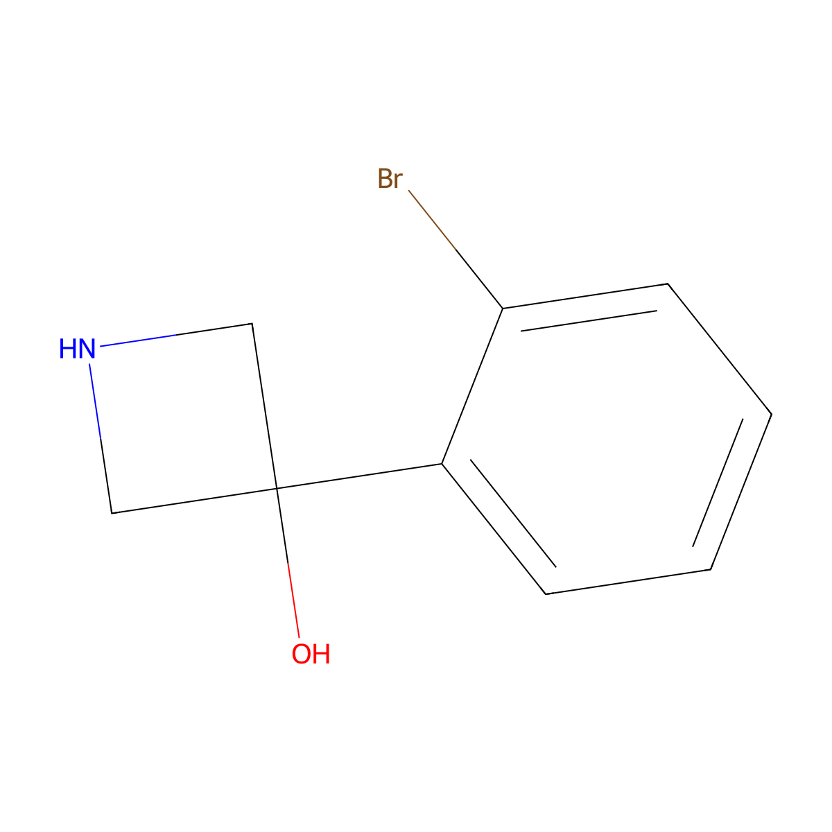 3-(2-Bromophenyl)azetidin-3-ol molecular structure, CAS 1388040-78-5