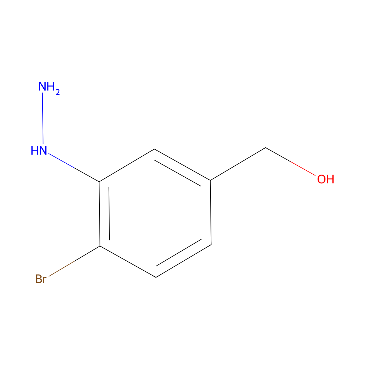 (4-Bromo-3-hydrazinylphenyl)methanol molecular structure, CAS 1388041-59-5