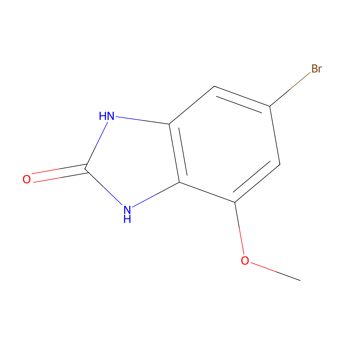 6-bromo-4-methoxy-2,3-dihydro-1H-1,3-benzodiazol-2-one molecular structure, CAS 1388041-64-2