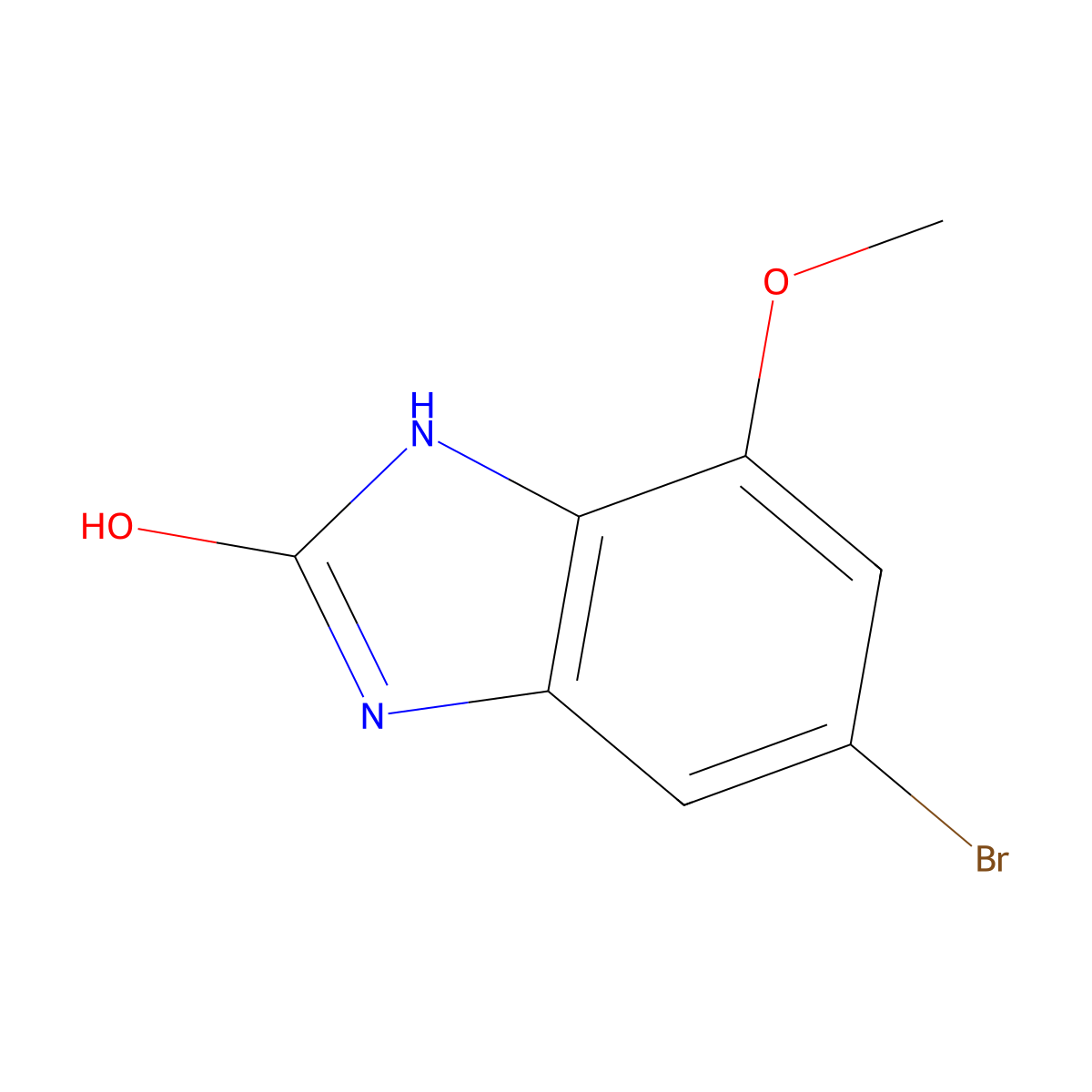 6-bromo-4-methoxy-2,3-dihydro-1H-1,3-benzodiazol-2-one molecular structure, CAS 1388041-64-2