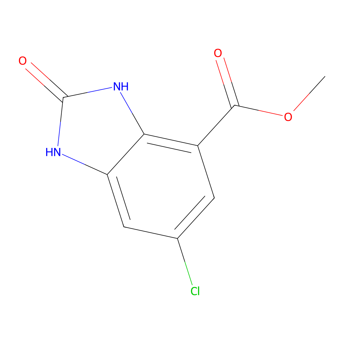methyl 6-chloro-2-oxo-2,3-dihydro-1H-benzo[d]imidazole-4-carboxylate molecular structure, CAS 1388041-76-6