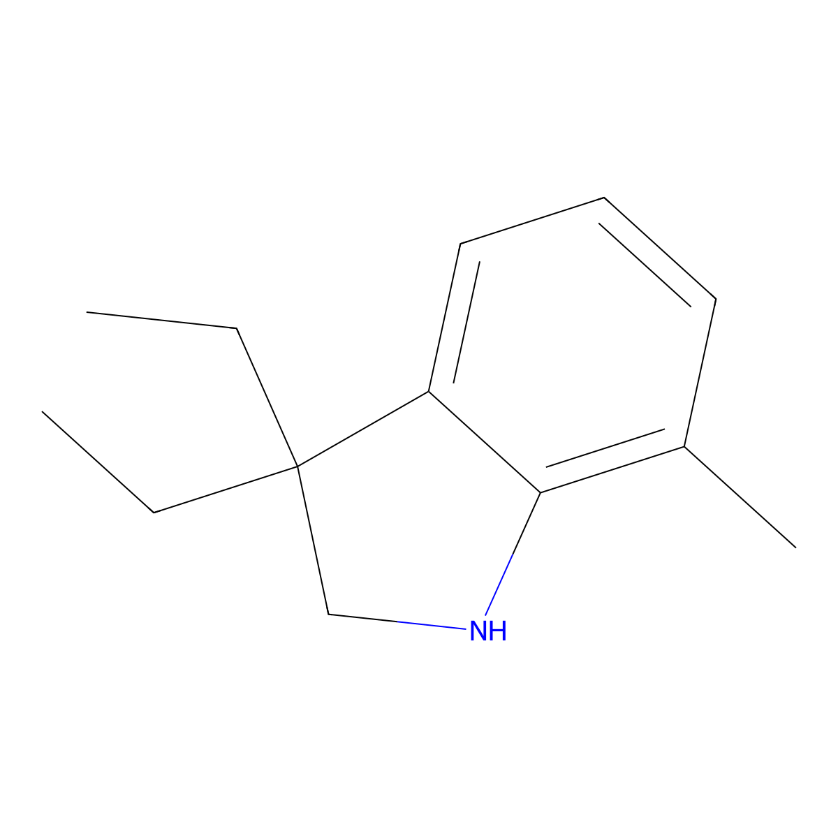 3,3-Diethyl-7-methyl-2,3-dihydro-1H-indole molecular structure, CAS 1388042-17-8