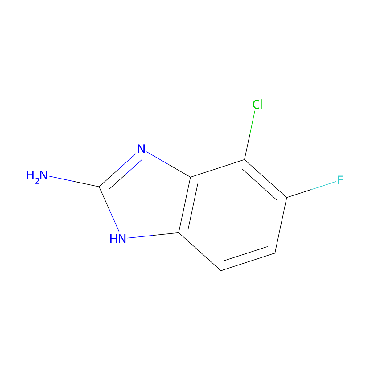 7-chloro-6-fluoro-1H-1,3-benzodiazol-2-amine molecular structure, CAS 1388042-45-2