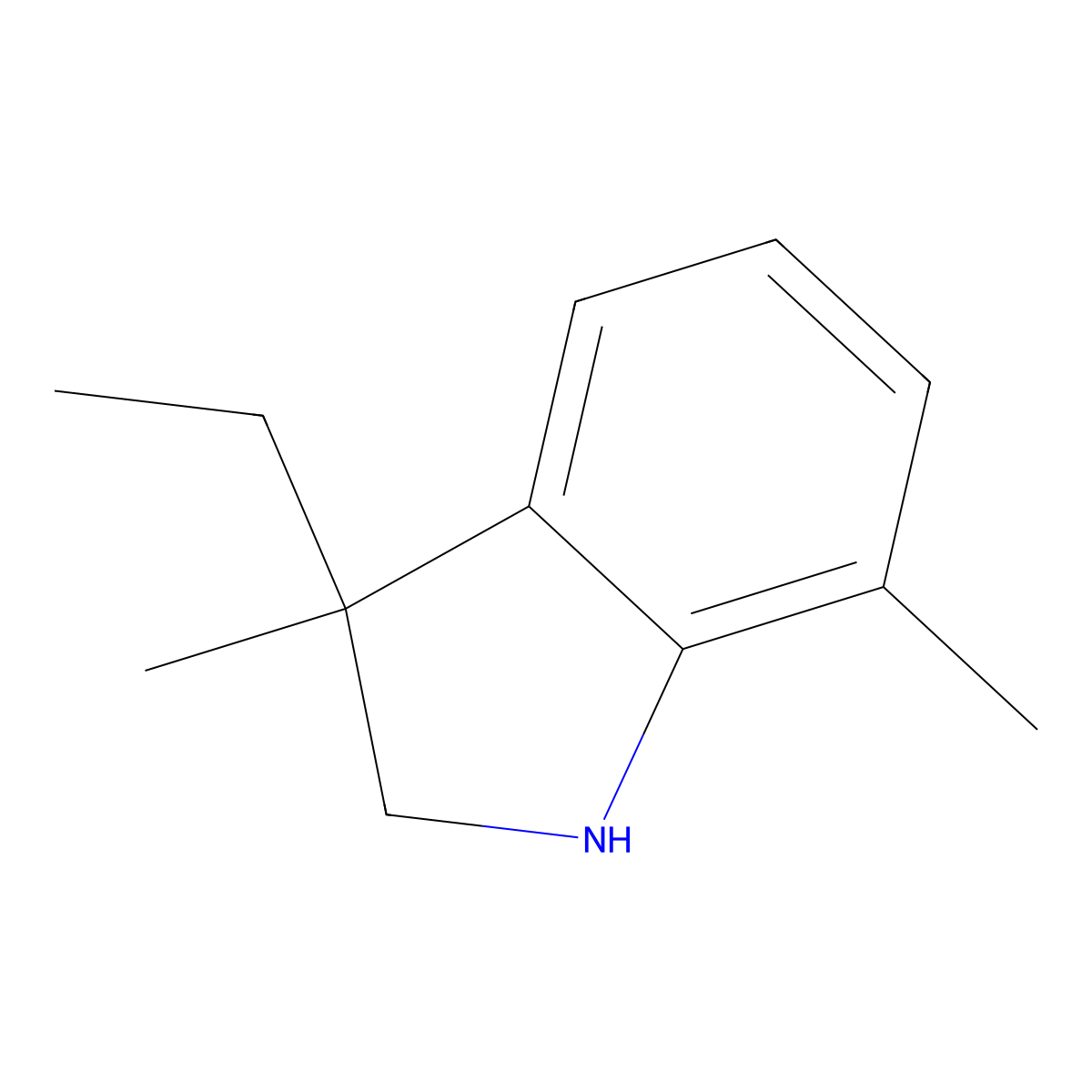 3-Ethyl-3,7-dimethyl-2,3-dihydro-1H-indole molecular structure, CAS 1388042-92-9