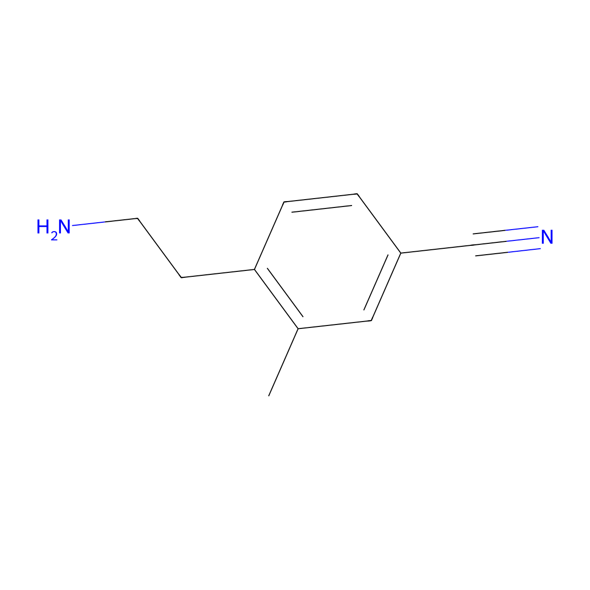 4-(2-Aminoethyl)-3-methylbenzonitrile molecular structure, CAS 1388043-11-5