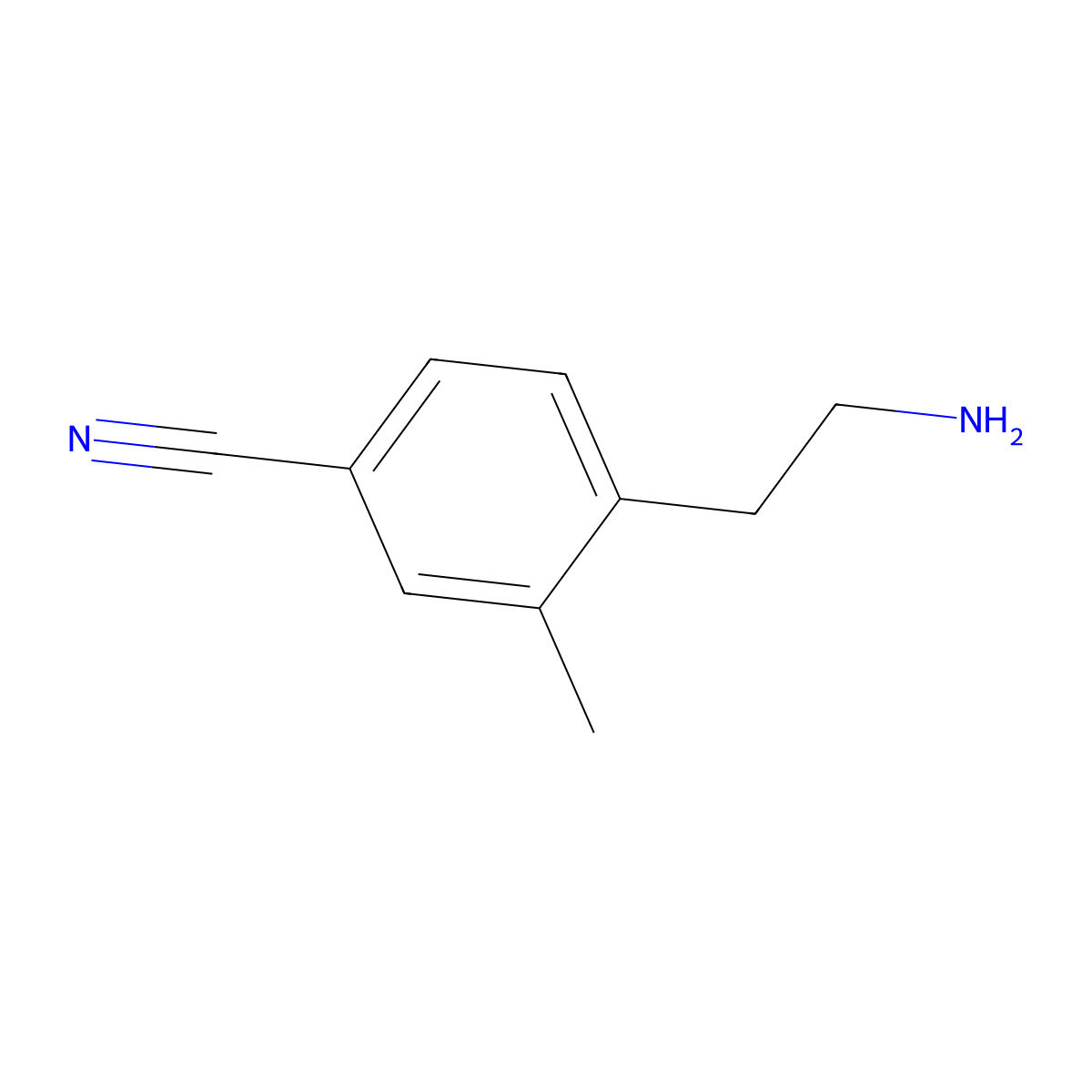 4-(2-Aminoethyl)-3-methylbenzonitrile molecular structure, CAS 1388043-11-5