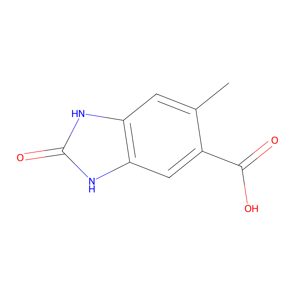 6-Methyl-2-oxo-2,3-dihydro-1H-benzo[d]imidazole-5-carboxylic acid molecular structure, CAS 1388043-73-9