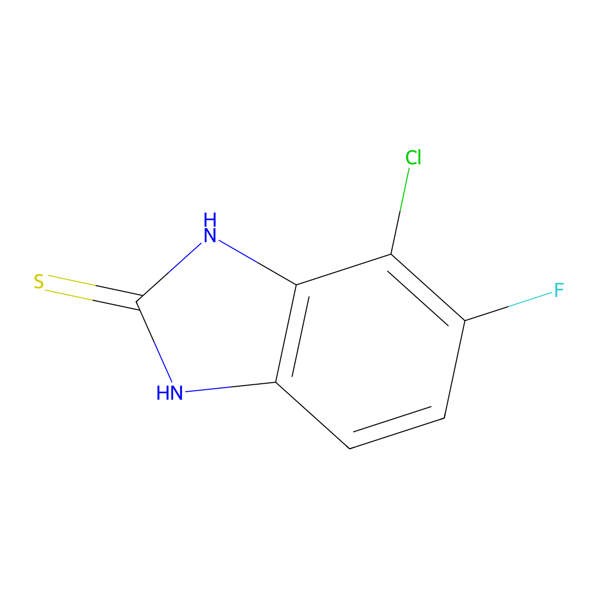 4-Chloro-5-fluoro-1,3-dihydro-2H-benzimidazole-2-thione molecular structure, CAS 1388044-14-1