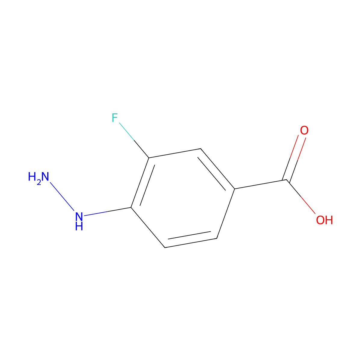 3-Fluoro-4-hydrazinylbenzoic acid molecular structure, CAS 1388045-38-2
