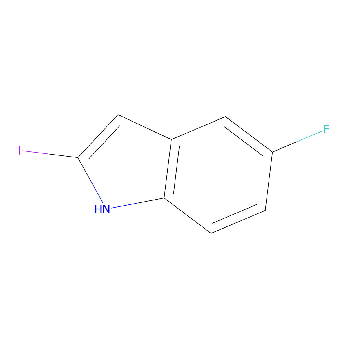 5-fluoro-2-iodo-1H-indole molecular structure, CAS 1388045-67-7