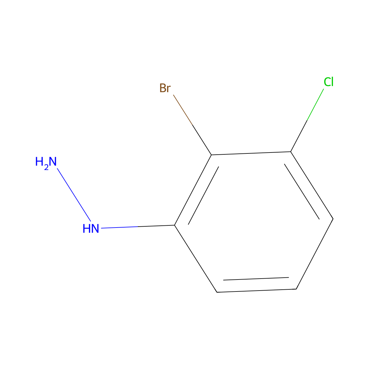(2-Bromo-3-chlorophenyl)hydrazine molecular structure, CAS 1388045-78-0