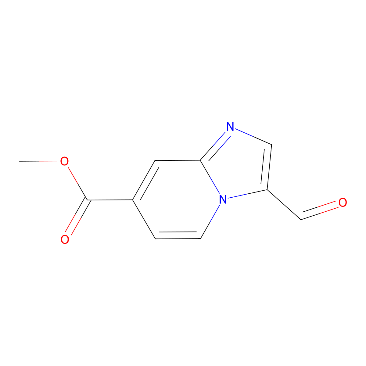 Methyl 3-formylimidazo[1,2-a]pyridine-7-carboxylate molecular structure, CAS 1388045-79-1