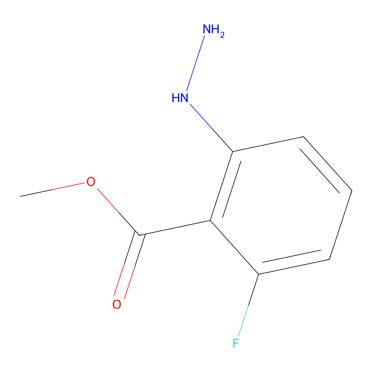 Methyl 2-fluoro-6-hydrazinylbenzoate molecular structure, CAS 1388045-87-1