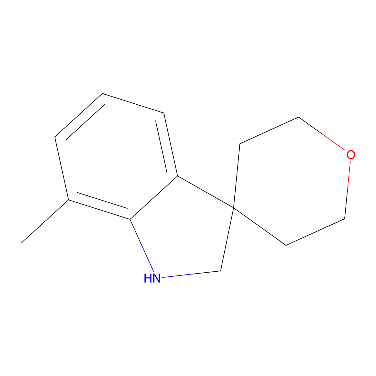7-Methyl-1,2-dihydrospiro[indole-3,4'-oxane] molecular structure, CAS 1388045-92-8