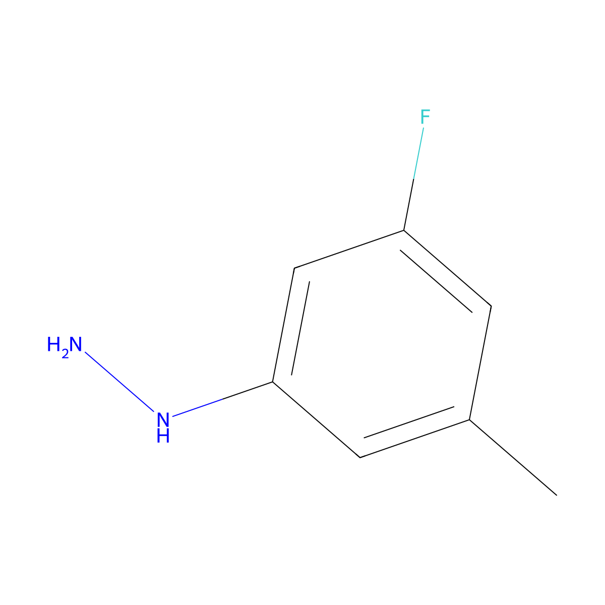 (3-Fluoro-5-methylphenyl)hydrazine molecular structure, CAS 1388046-05-6