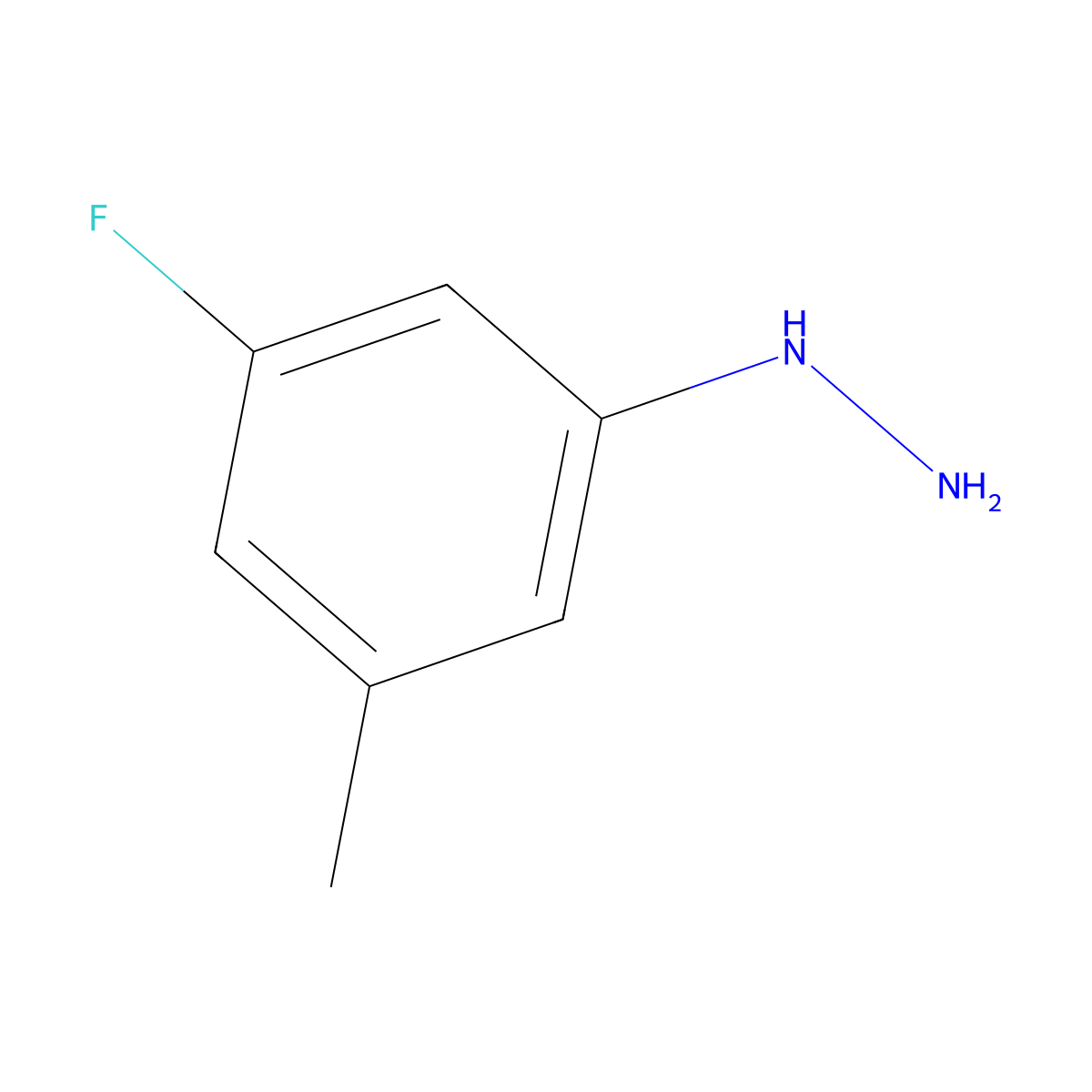 (3-Fluoro-5-methylphenyl)hydrazine molecular structure, CAS 1388046-05-6