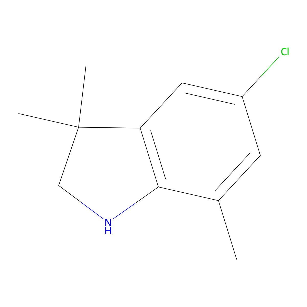 5-Chloro-3,3,7-trimethyl-2,3-dihydro-1H-indole molecular structure, CAS 1388046-26-1
